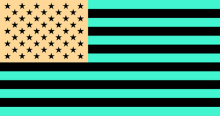 Image of an American flag in its complimentary colors