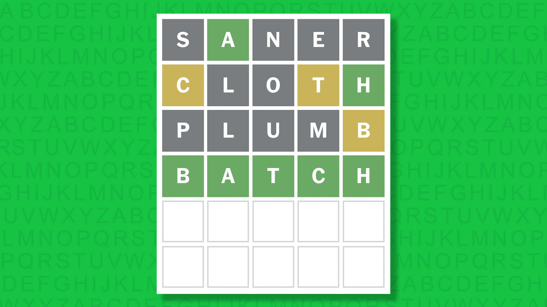 NYT Wordle answer for game 1652 on a green background