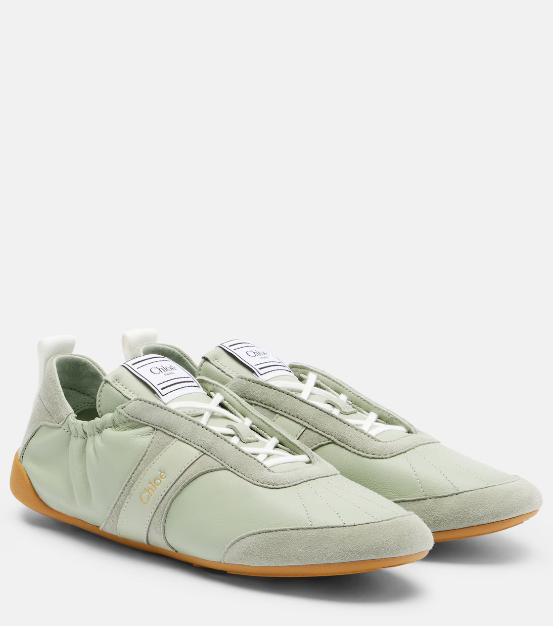 Chlo&eacute;, Kick Leather-Trimmed Sneakers