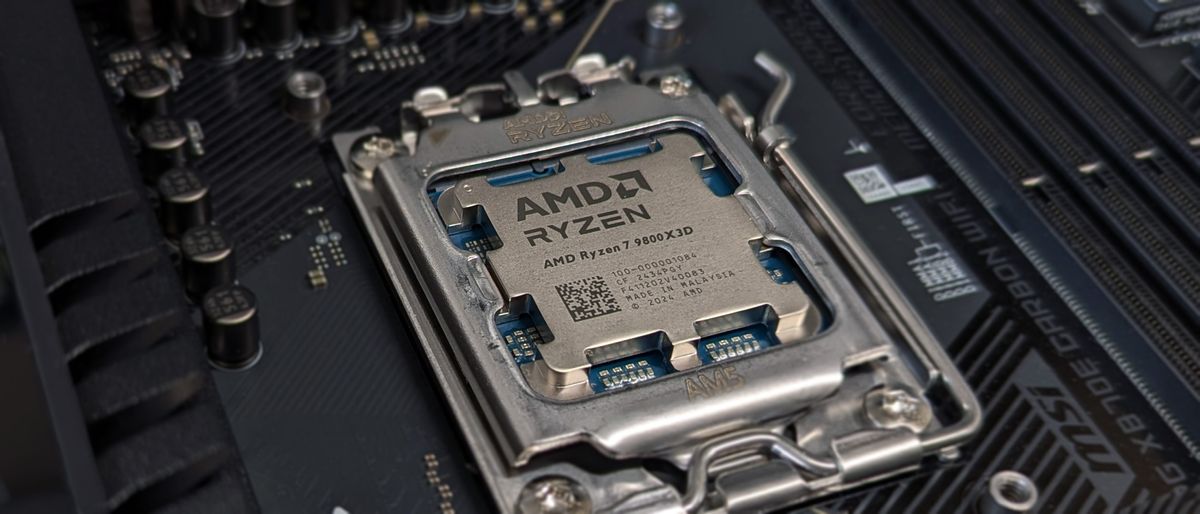 AMD Ryzen 7 9800X3D processor in motherboard socket