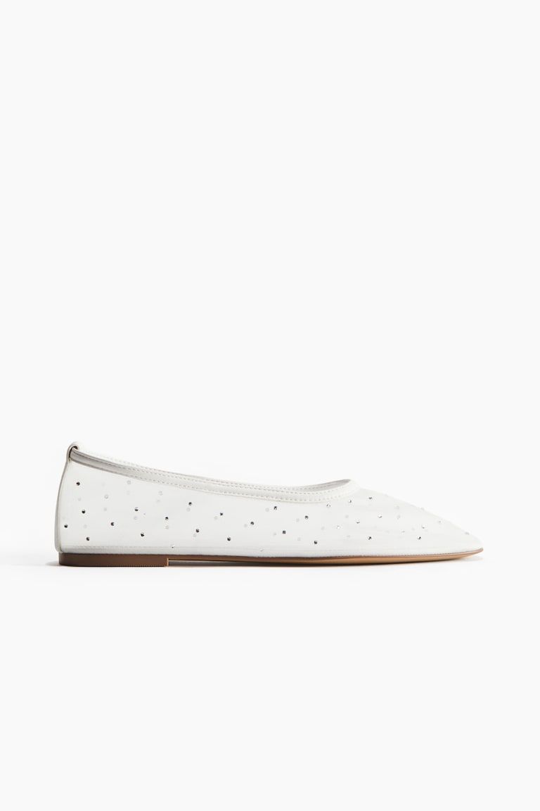 Rhinestone-Embellished Ballet Flats