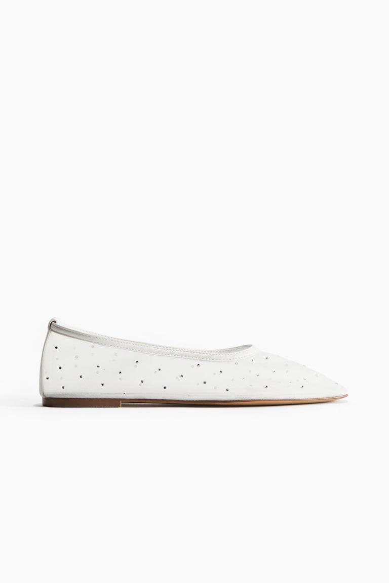 Rhinestone-Embellished Ballet Flats
