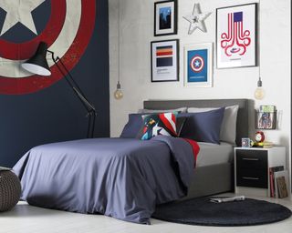 Captain America themed teenage boys bedroom idea by Furniture and Choice