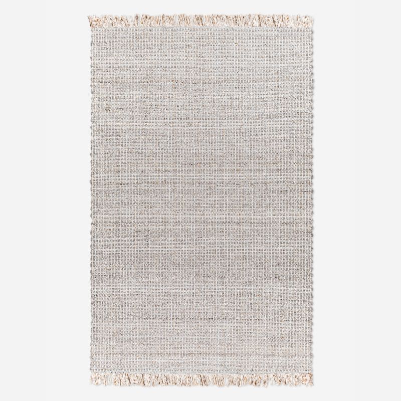 gray textured rectangular rug