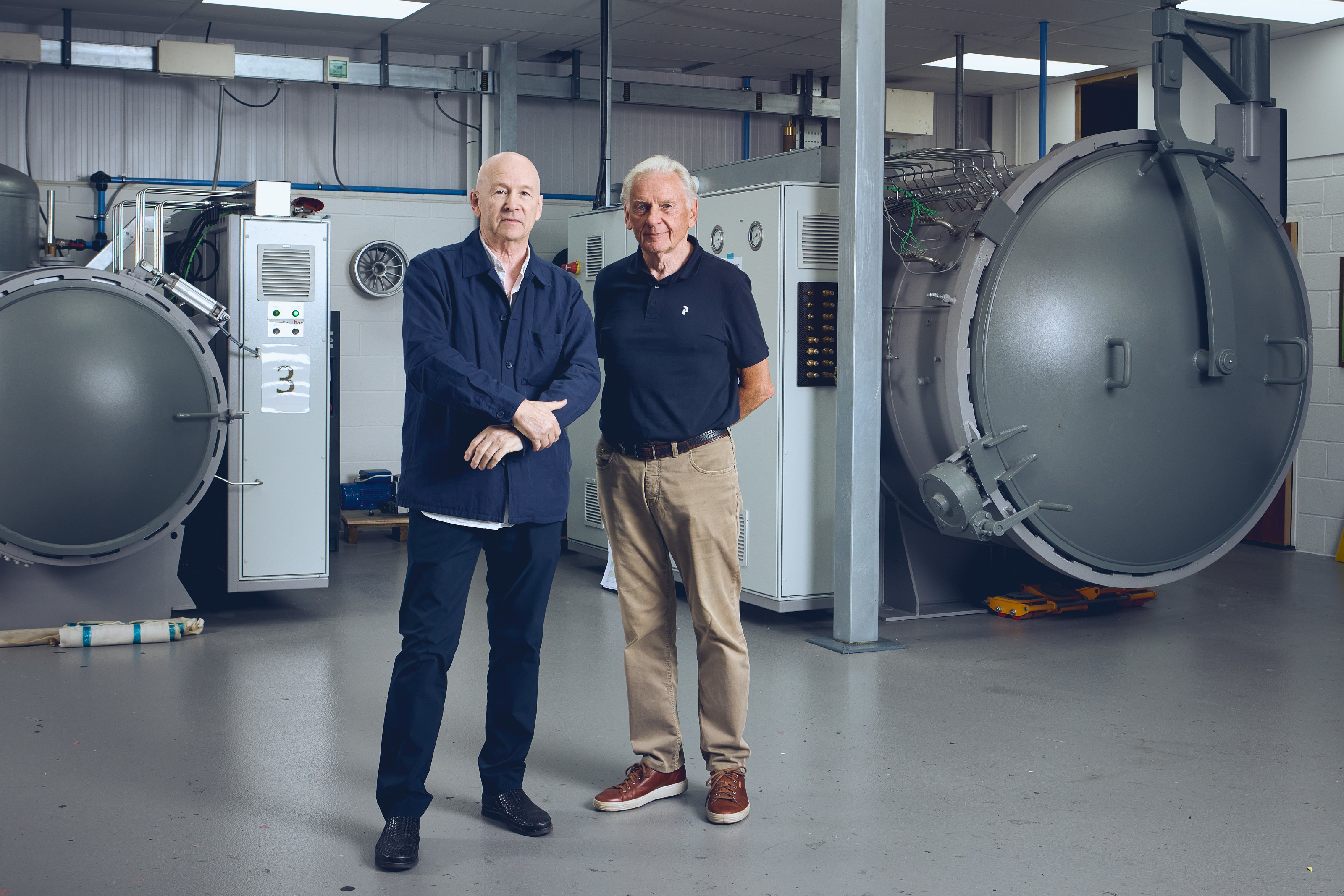 Terence Woodgate and John Barnard, photographed in 2025