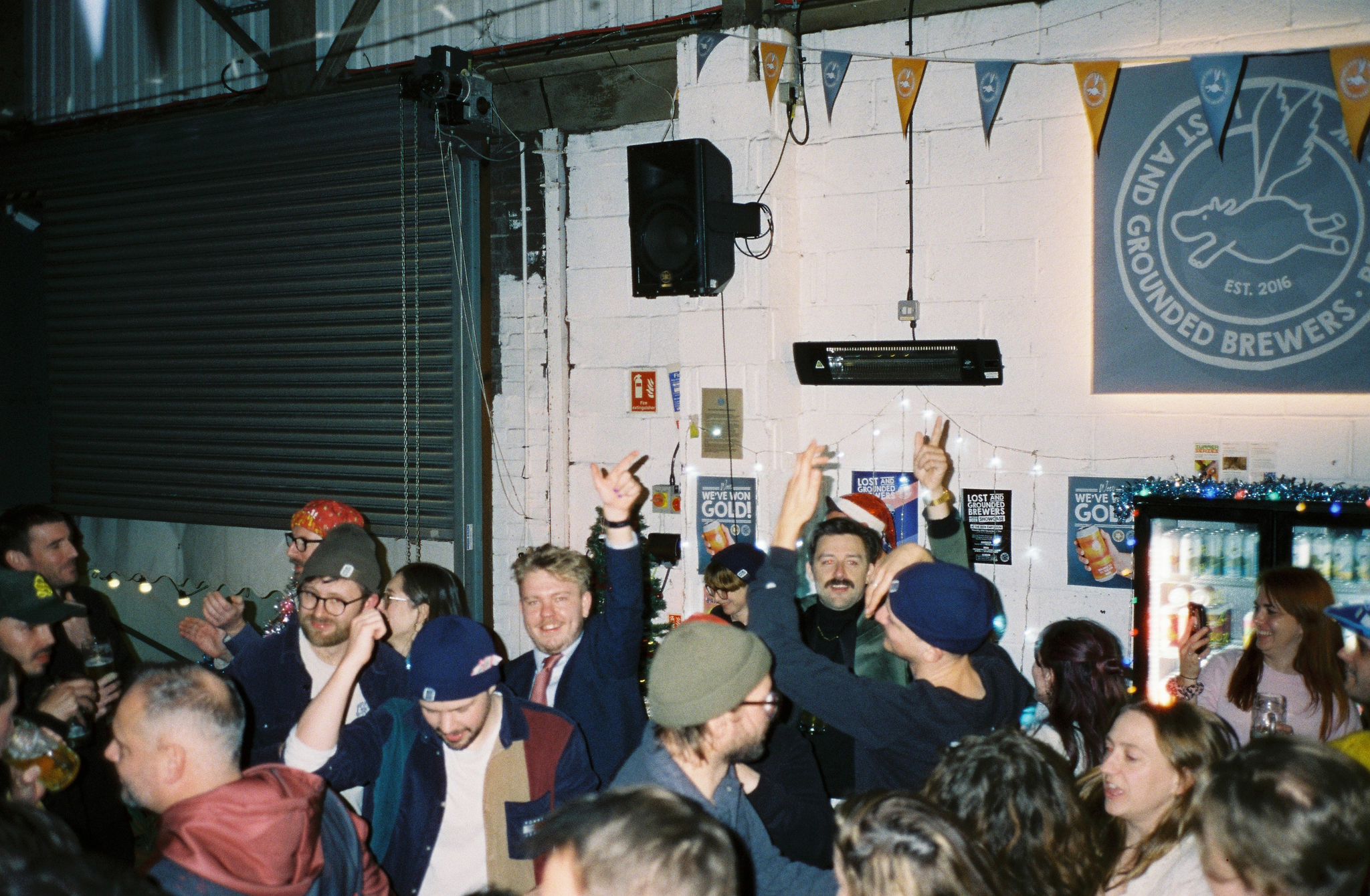 A scene at a cycling Christmas party
