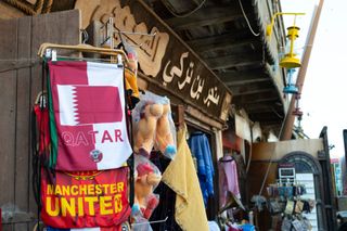 Manchester United flag on sale in Qatar