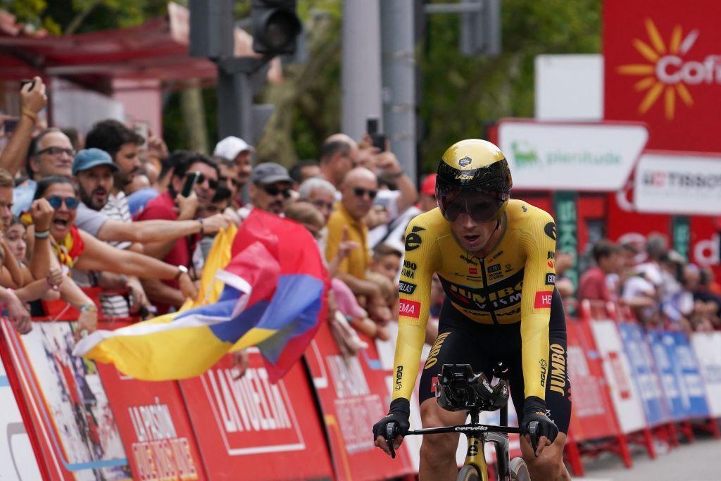 Team JumboVismas Danish rider Jonas Vingegaard competes in the stage 10 of the 2023 La Vuelta cycling tour of Spain a 258 km individual time trial in Valladolid on September 5 2023 Photo by CESAR MANSO AFP Photo by CESAR MANSOAFP via Getty Images