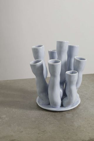 glazed ceramic vase in the shape of a coral formation