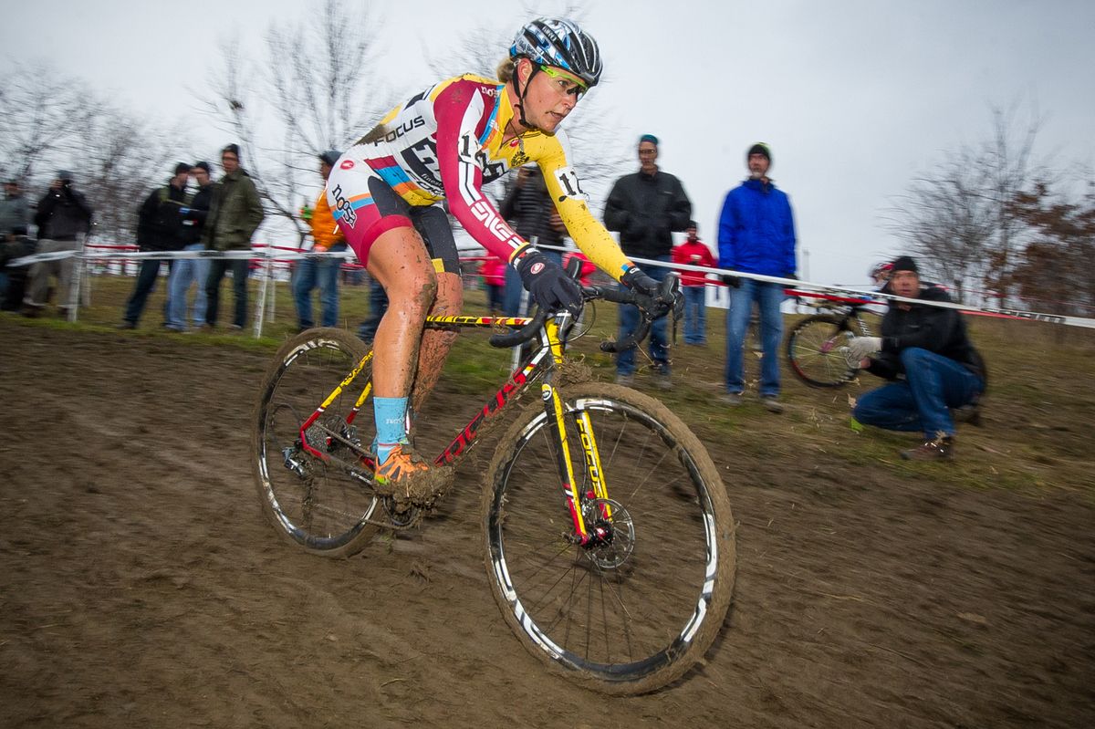 Meredith Miller (Noosa) makes her way down a tricky descent on Mt. Krumpit