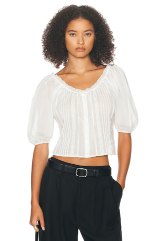 Helsa Voile Peasant Top