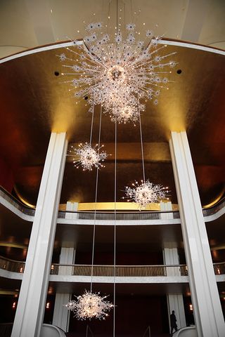 The iconic chandeliers – including 11 in the lobby