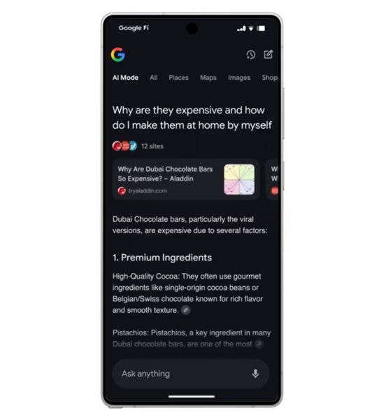 Google's AI Mode now appears in Circle to Search queries.