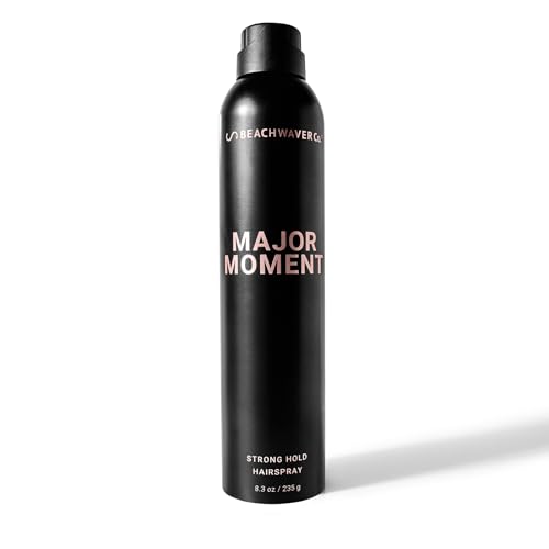 Beachwaver Major Moment Strong Hold Hairspray - Full Size (8.3 Oz) | Extra-Strength Vegan Hairspray for Long-Lasting Styles W/brushable Finish - Removes Frizz & Locks in Style | Bali Beach Night