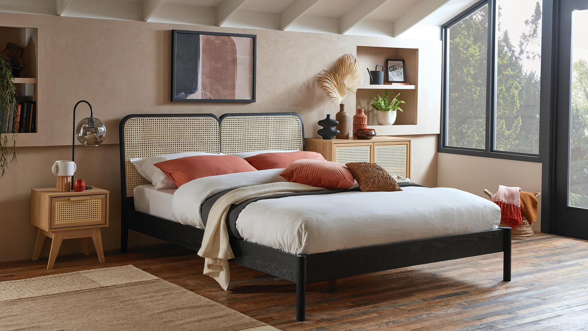 Rattan headboard