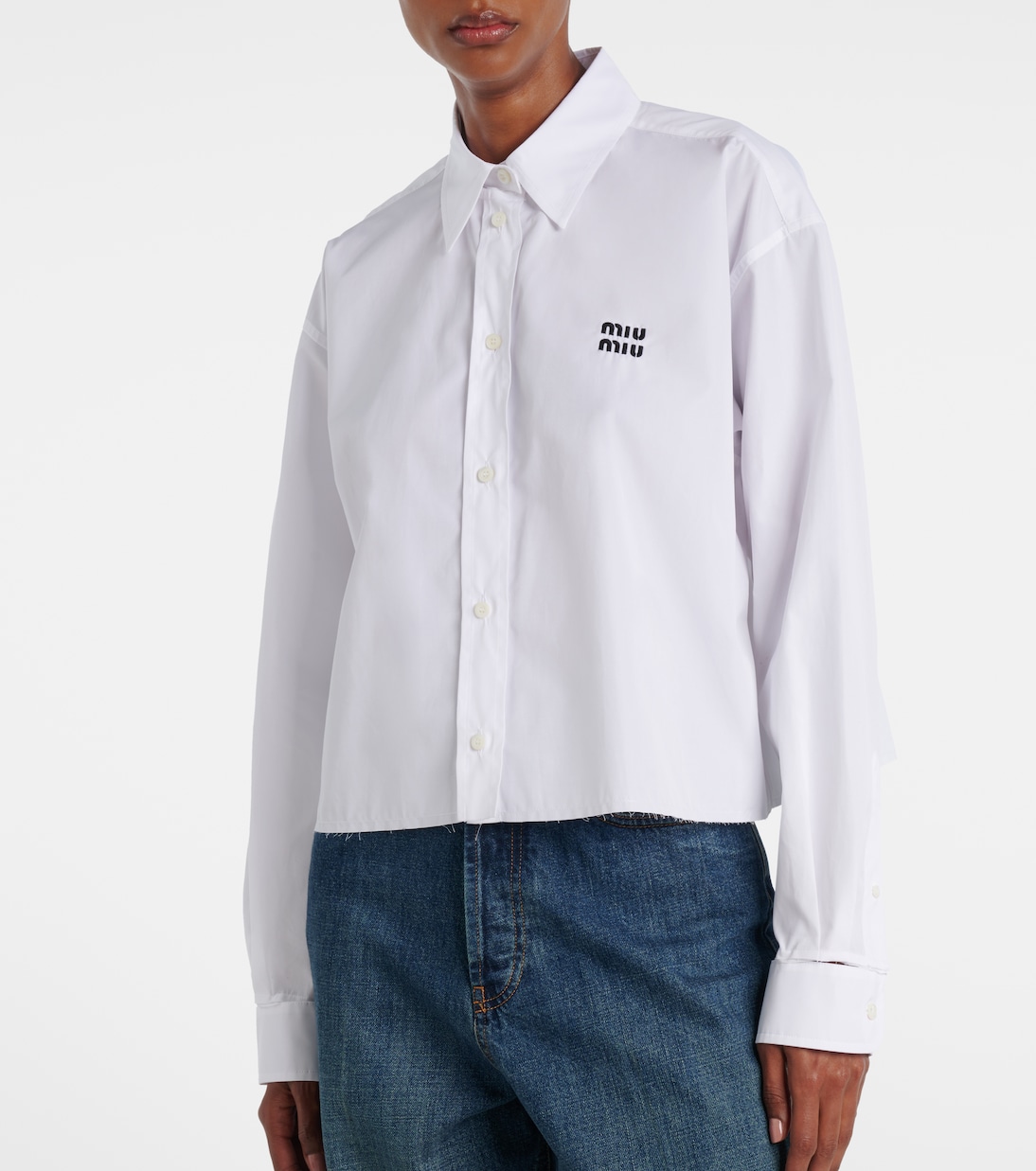 Cropped Cotton Poplin Shirt