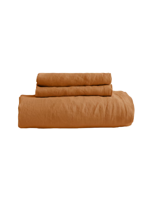 Twin Xl European Linen Fitted Sheet Set 