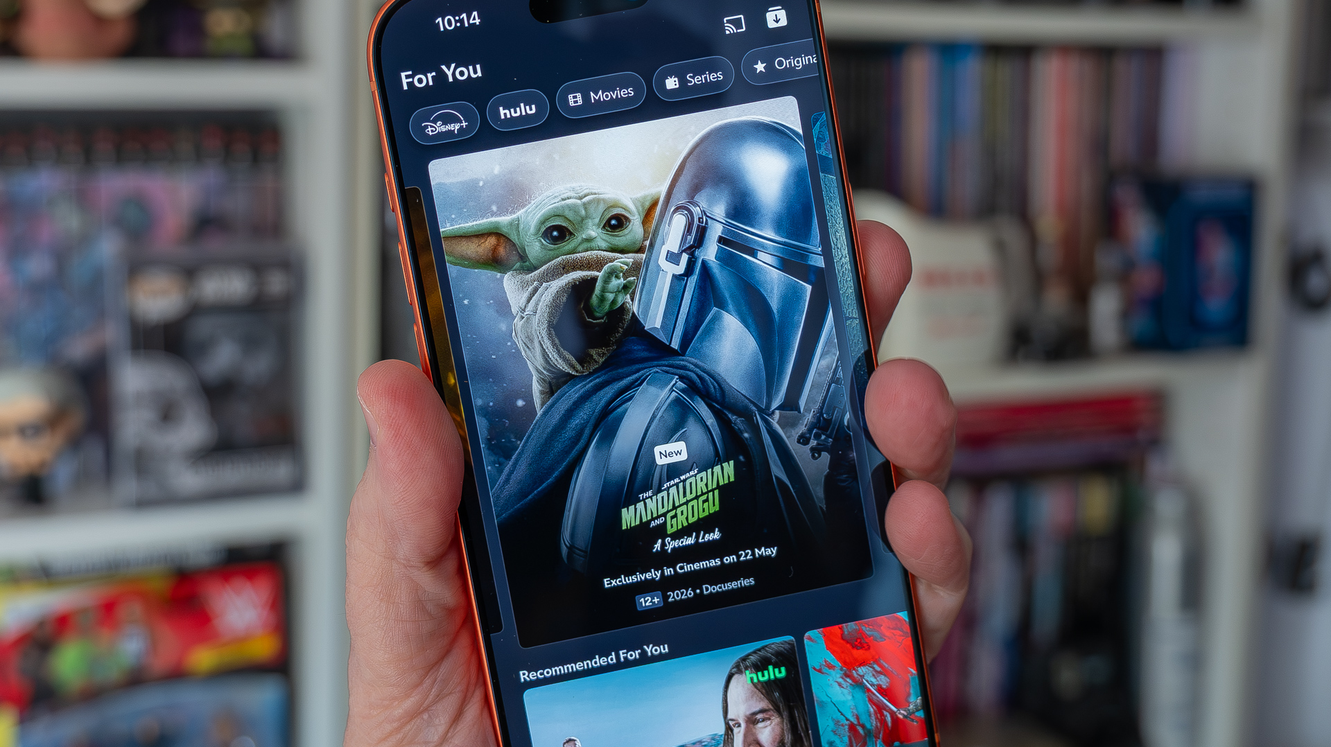 Disney+ running on iPhone 17 Pro Max &ndash; held in hand