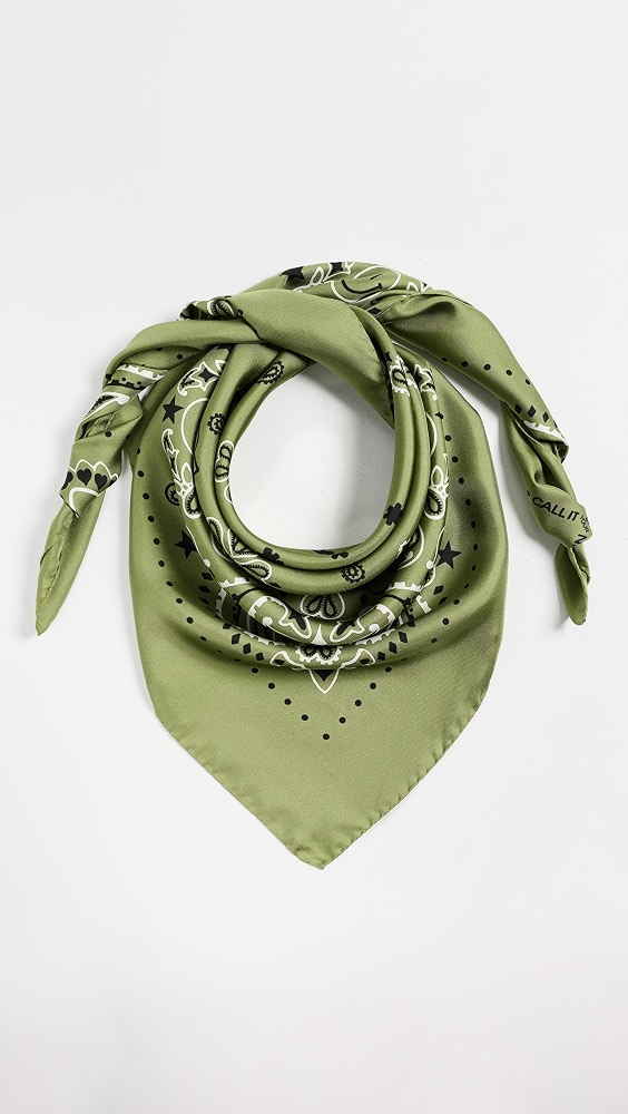 Silk Bandana Large - Kaki