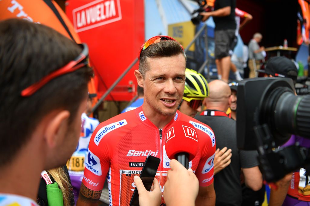 Red jersey Nicolas Roche, before the start of stage 3