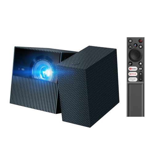 Tcl Playcube Portable Projector With Google Tv & Netflix, Native 1080p Fhd Dlp, 750 Iso Lumens, Auto Focus & Keystone, 4k Supported, Built-In Battery for Home Cinema