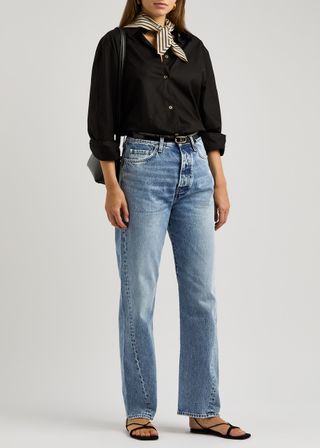 Twisted Seam Straight-Leg Jeans