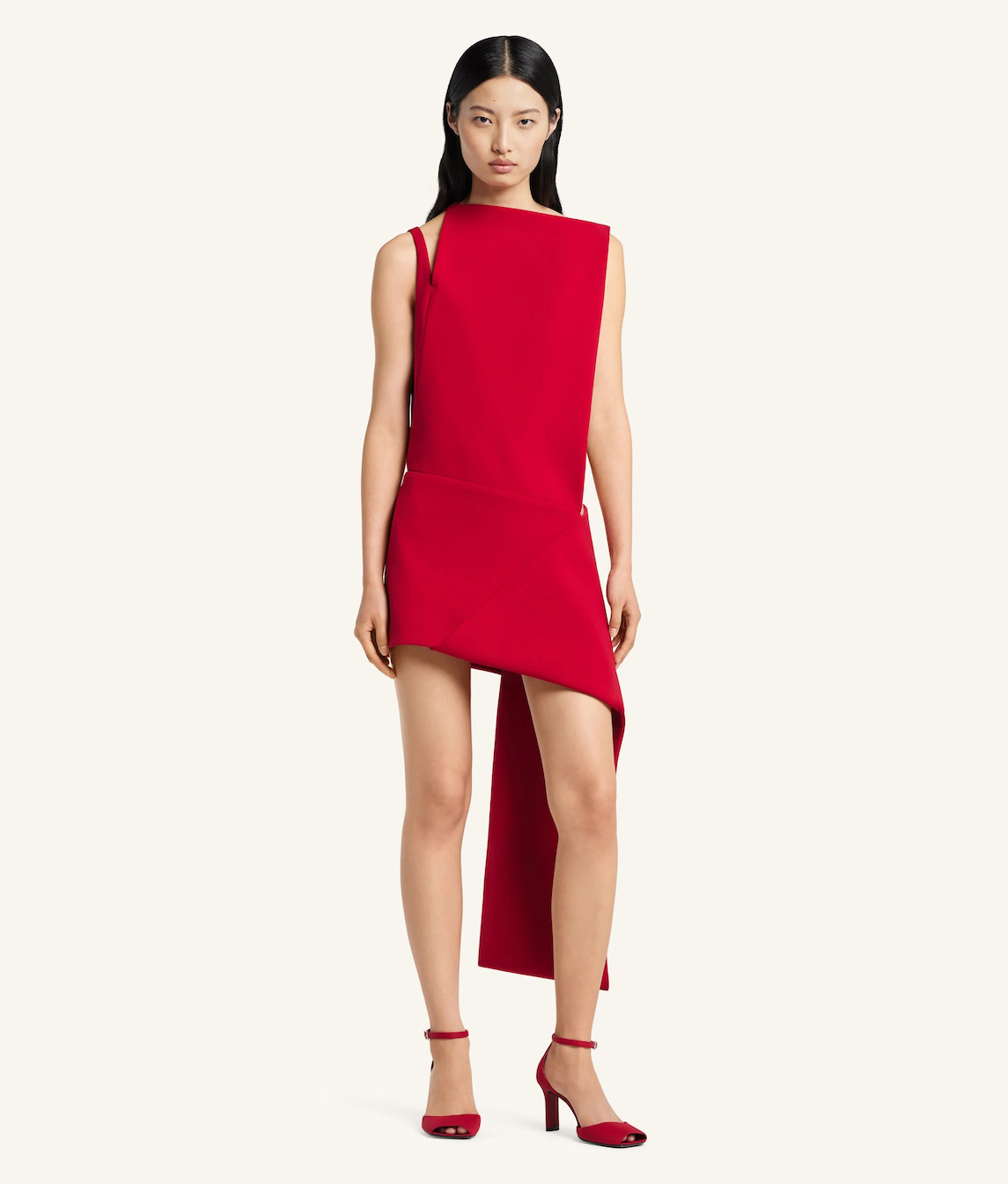Courr&amp;egrave;ges, Oblique Cr&amp;ecirc;pe Dress