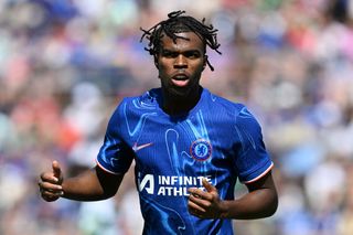 Manchester United SOUTH BEND, INDIANA - JULY 27: Carney Chukwuemeka of Chelsea watches on during the Pre-Season Friendly match between Chelsea FC and Celtic at Notre Dame Stadium on July 27, 2024 in South Bend, Indiana. (Photo by Darren Walsh/Chelsea FC via Getty Images)