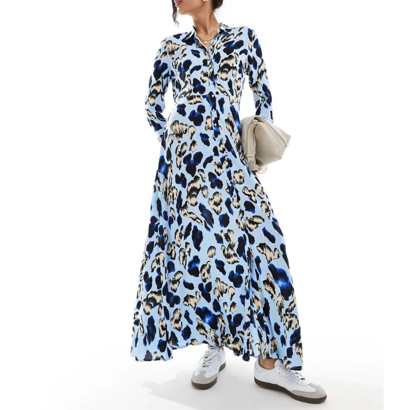 YAS shirt dress on model 