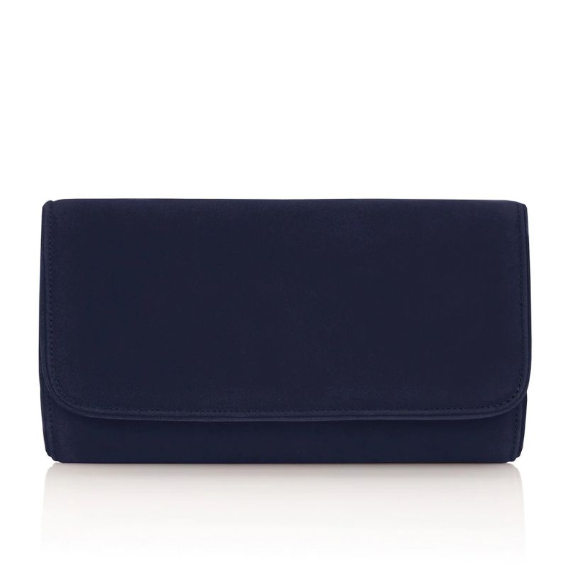 Natasha Navy Suede Clutch Bag cut out