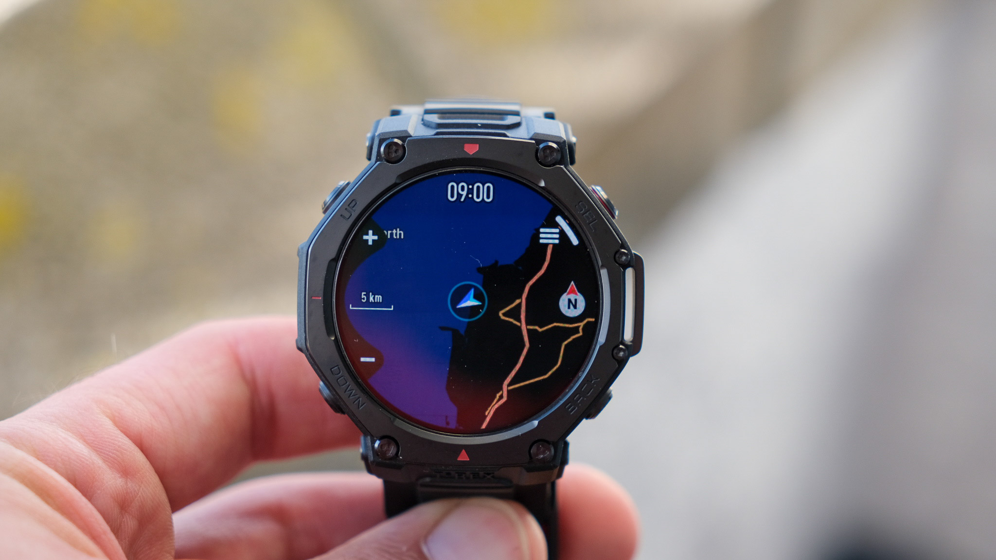 Amazfit T-Rex 3 Pro smartwatch in hand