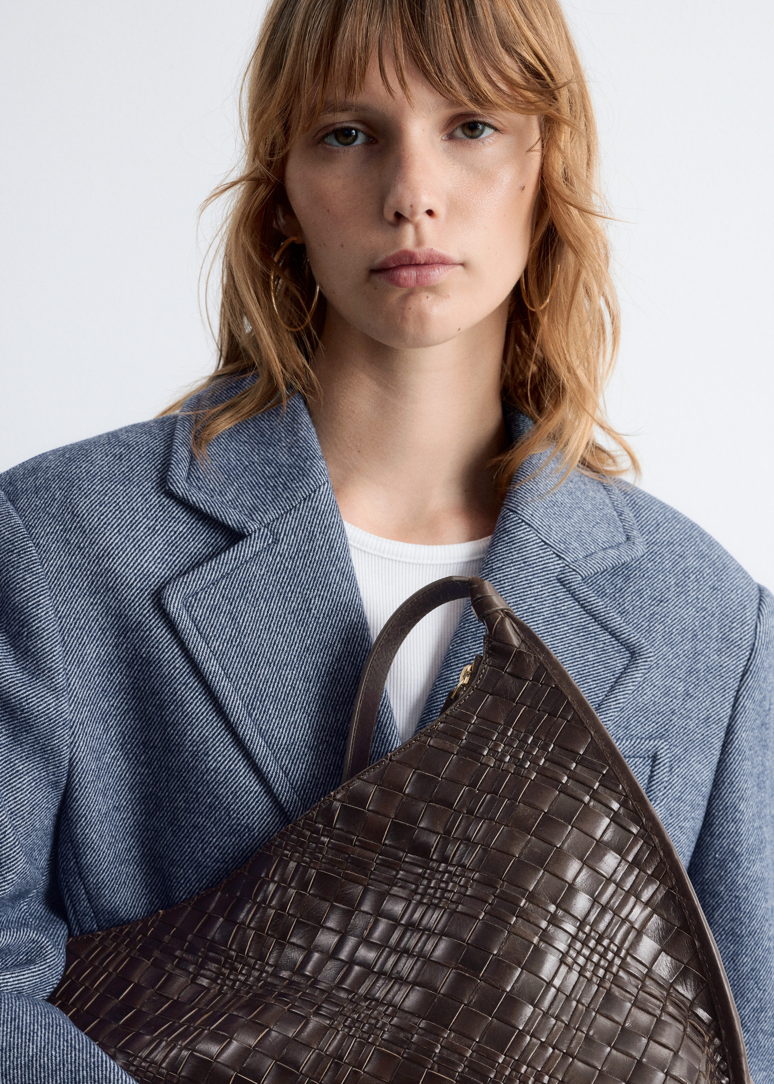 Interwoven Leather Tote Bag