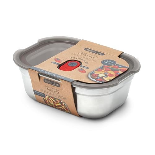Black + Blum Lunch Box - Meal Prep Containers Reusable for Picnic &amp;amp; Camping - Microwavable Stainless Steel Lunch &amp;amp; Dinner Food Storage Box With Leak Proof Lid - Dishwasher &amp;amp; Oven Safe - Small - 600ml