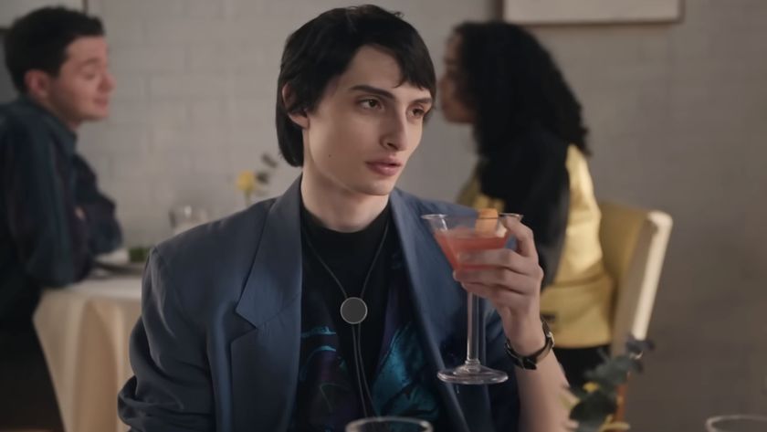 Mike Wheeler (Finn Wolfhard) has a drink on Saturday Night Live.