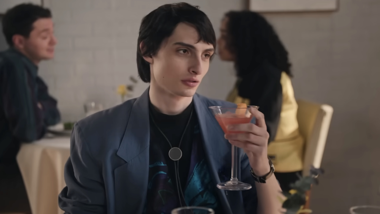 Mike Wheeler (Finn Wolfhard) has a drink on Saturday Night Live.