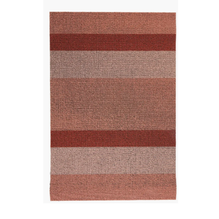 A red striped rug