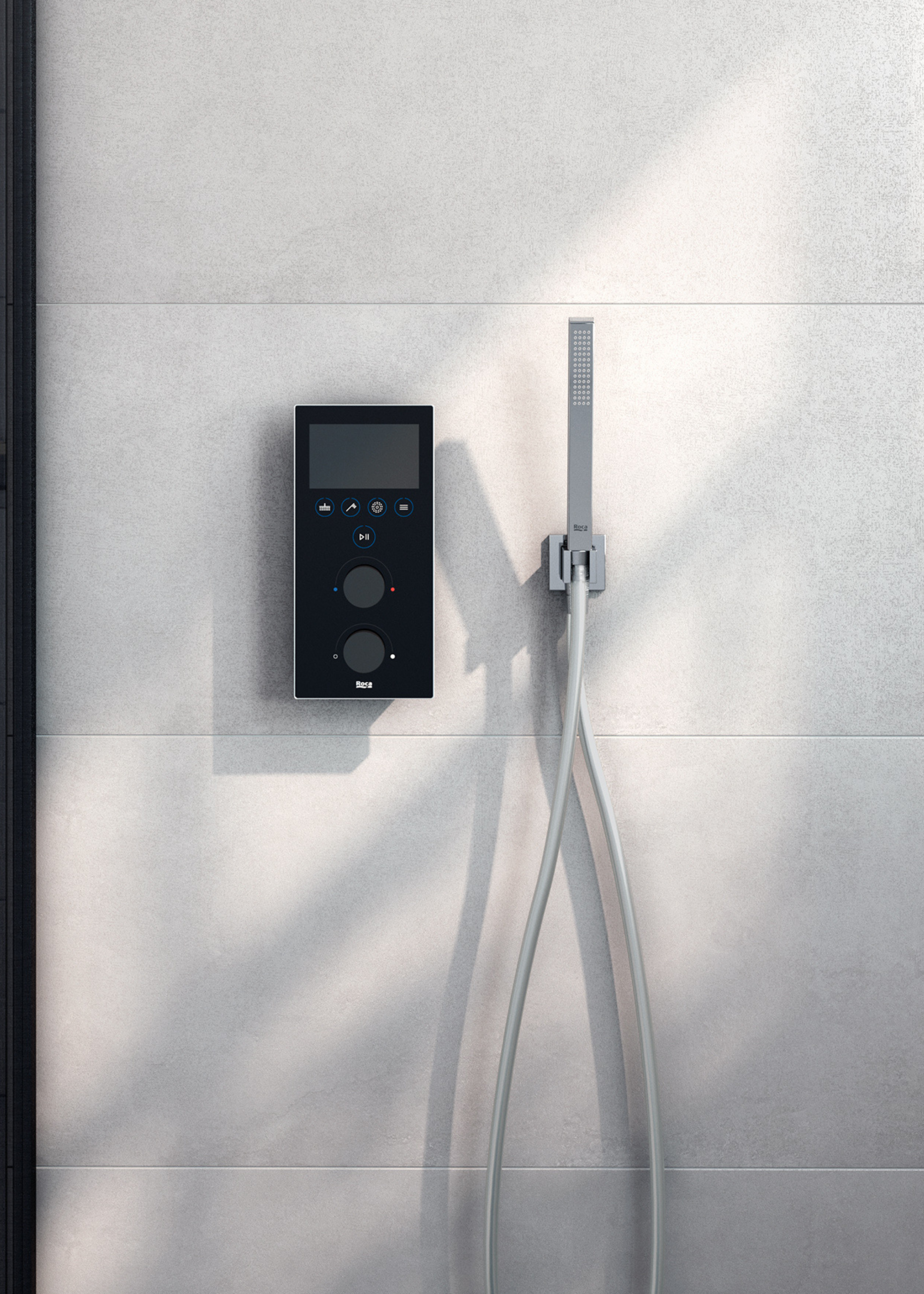 a digital shower system with a control pad
