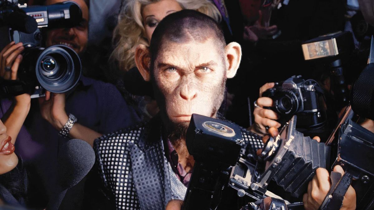 Cover of Robbie Williams as a CGI monkey in &quot;Better Man&quot;