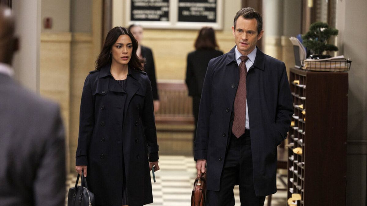 Maroun and Price walking in Law &amp; Order Season 22