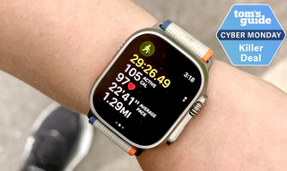 the Apple Watch Ultra 2 showing a recorded run