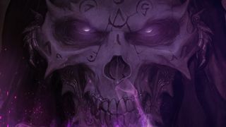 Darkhaven artwork with a glowing purple skull.