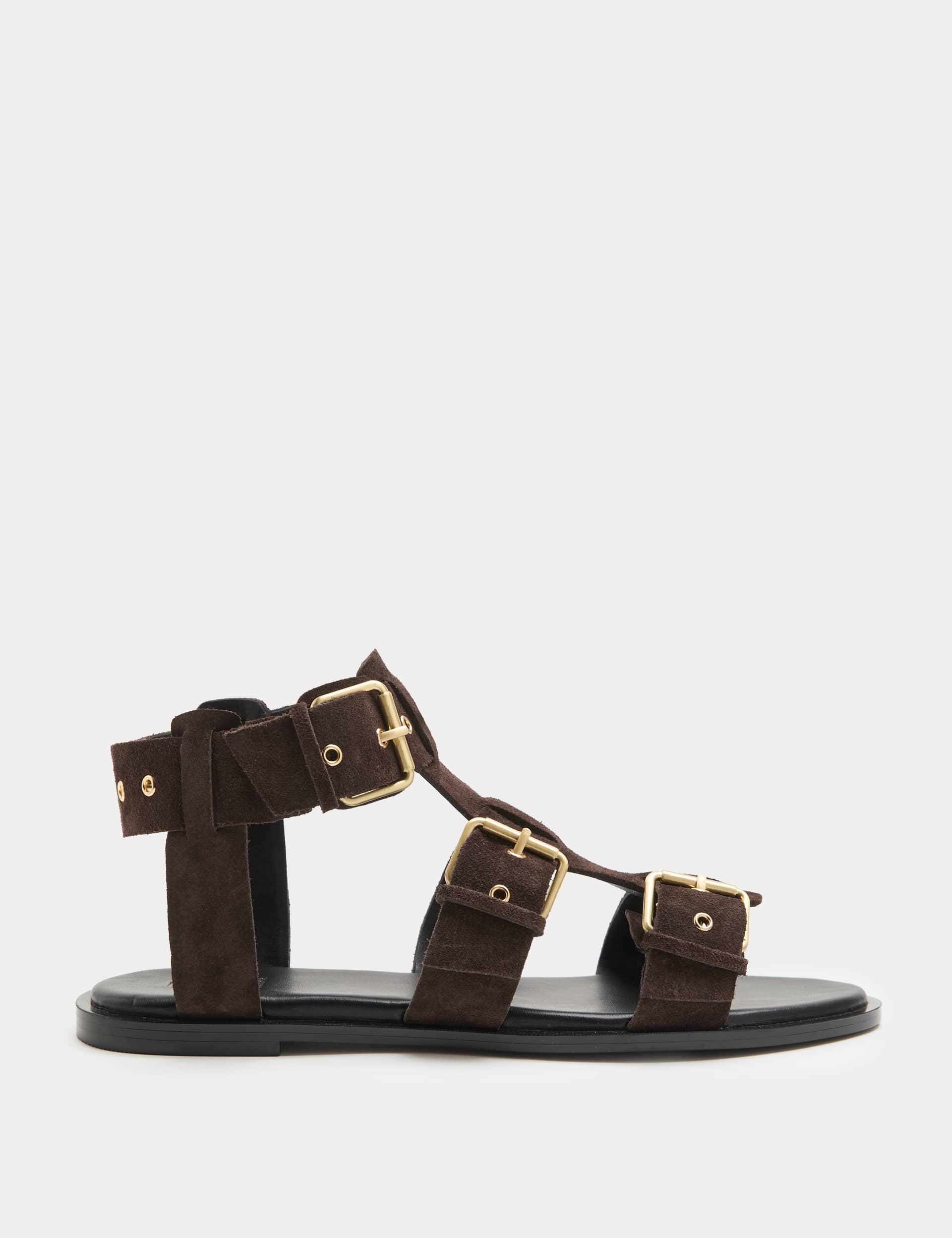 Suede Eylet Detail Flat Gladiator Sandals