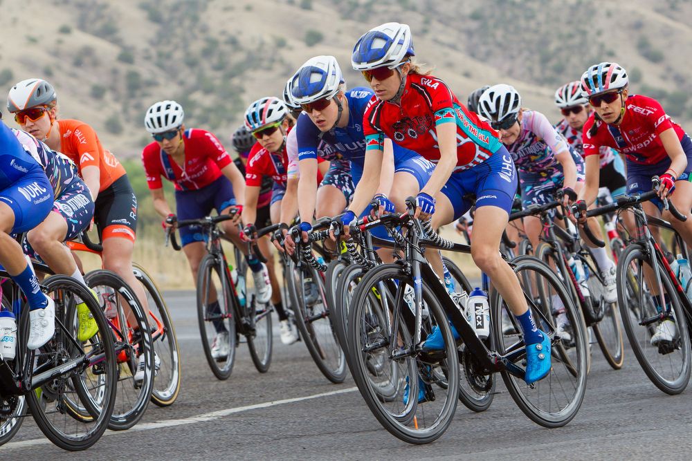 Katharine Hall (UnitedHealthcare Pro Cycling Team) rounds a corner during stage 2 of the Tour of The Gila