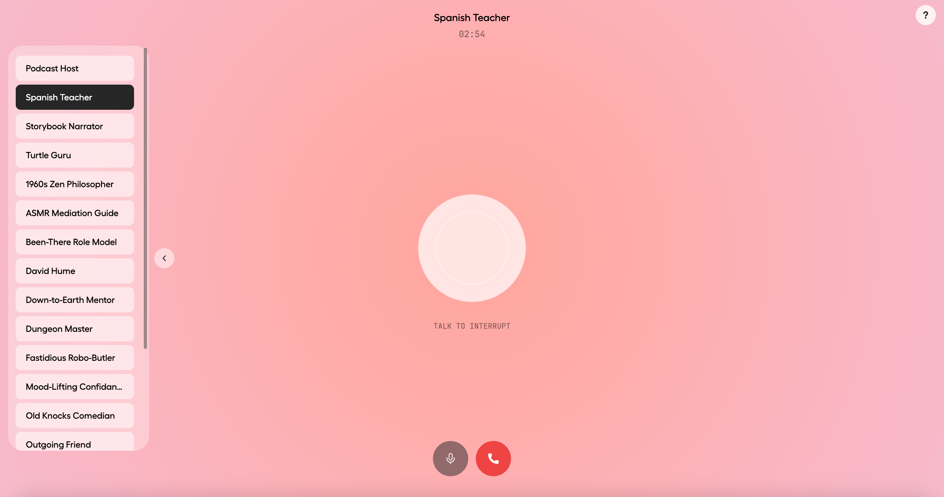 Hume AI conversation box
