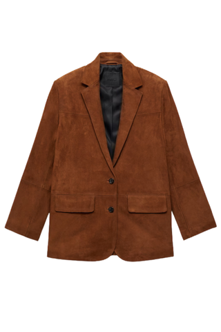 MANGO, Straight Suede Jacket 