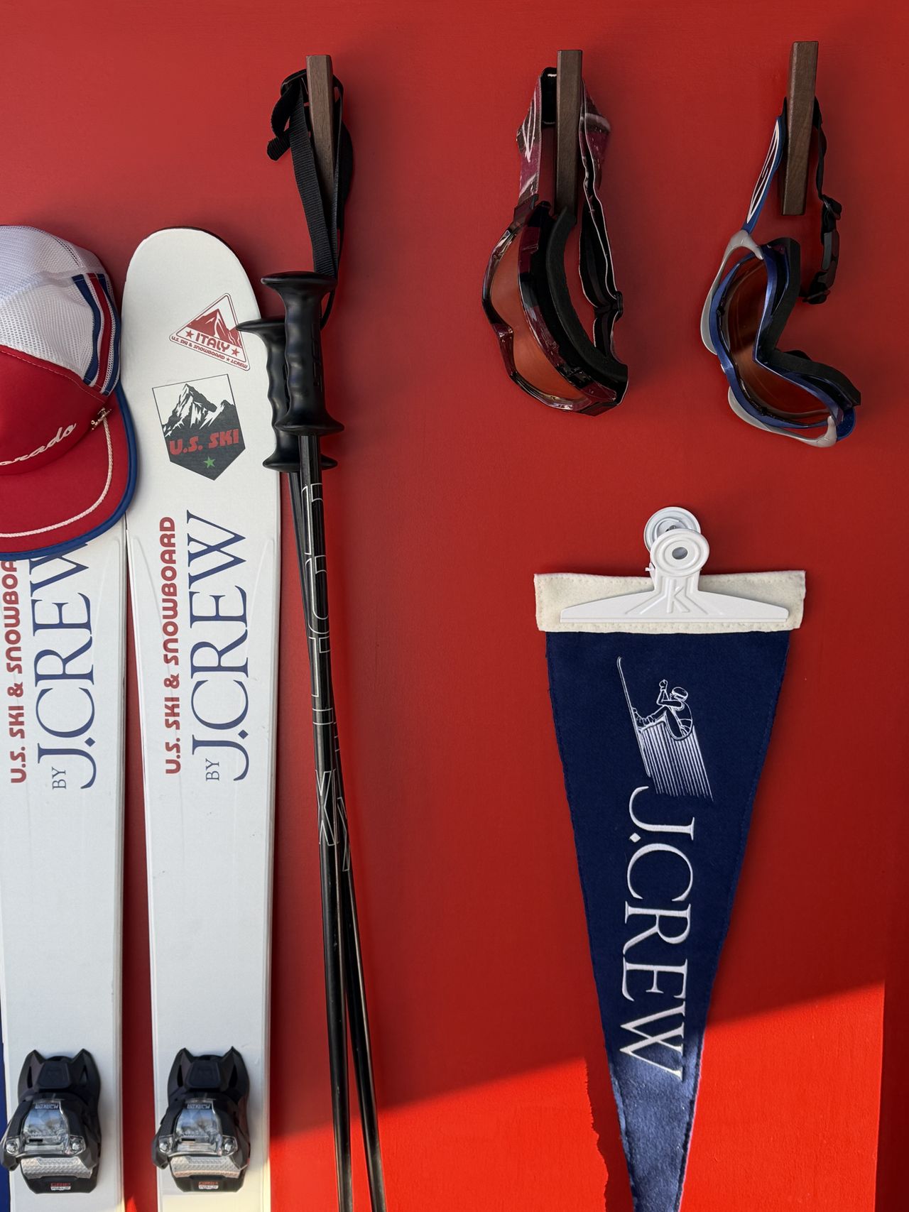A photo of the J.Crew pop-up in Aspen celebrating the U.S. Ski &amp; Snowboard partnership.