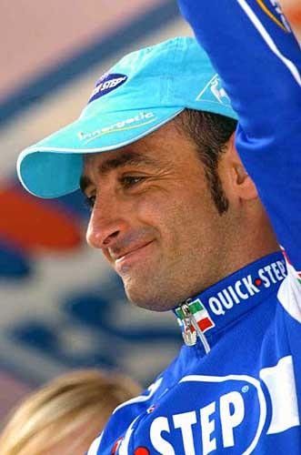 All smiles on the Brescia podium for the ever-present stage hope, Paolo Bettini
