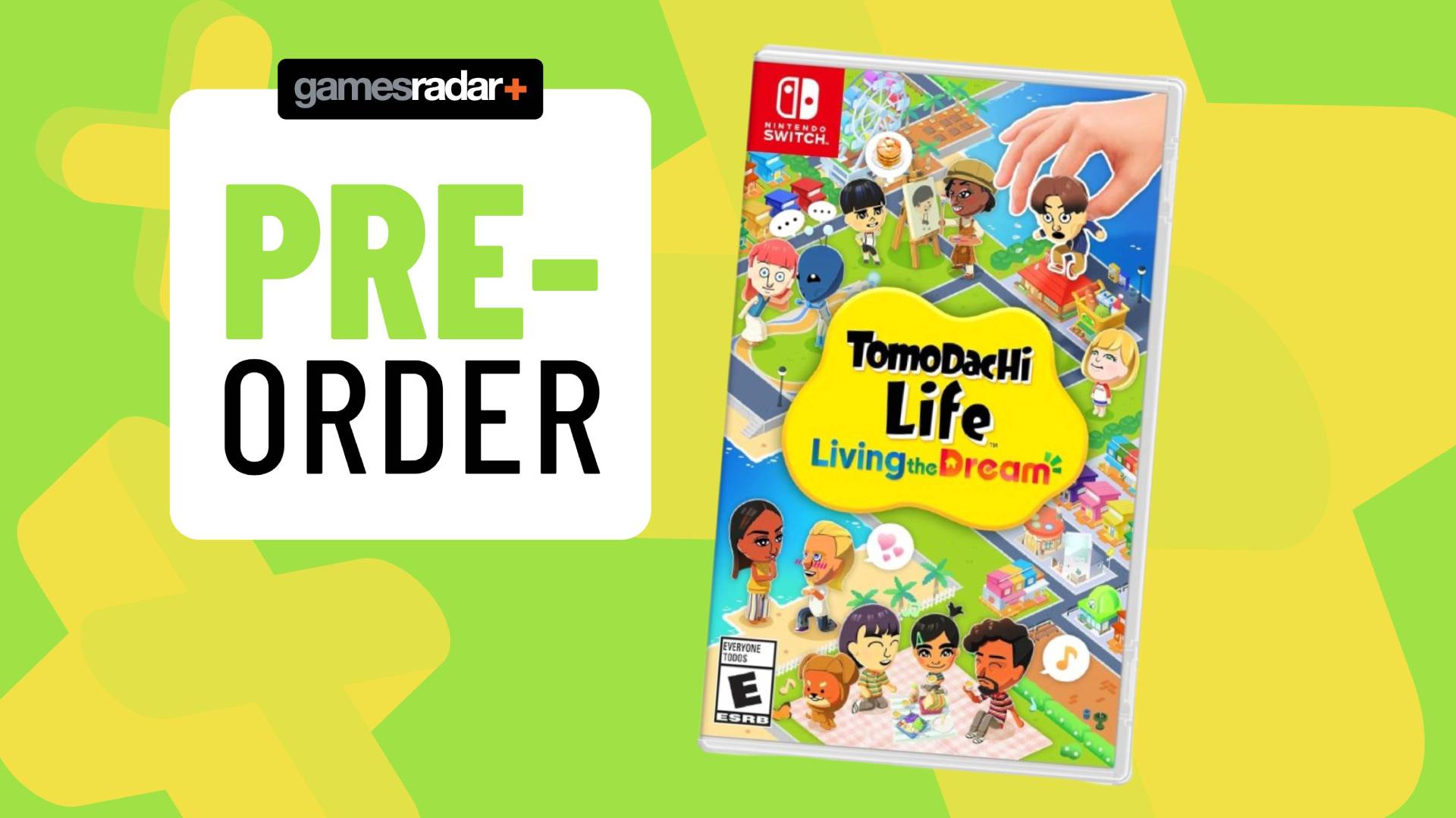 Image of the Switch box for Tomodachi Life Living the Dream sitting on a light green GamesRadar+ background.