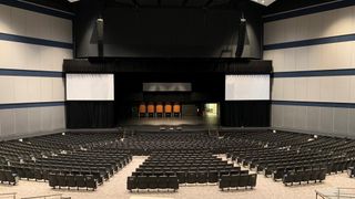An empty Mansfield ISD Center for the Performing Arts with Electro-Voice and Dynacord sound system ready to wow guests. 
