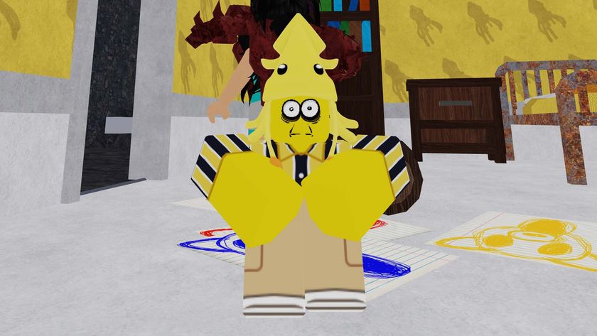 The Squid Kid from 99 Nights in the Forest sitting and staring straight ahead